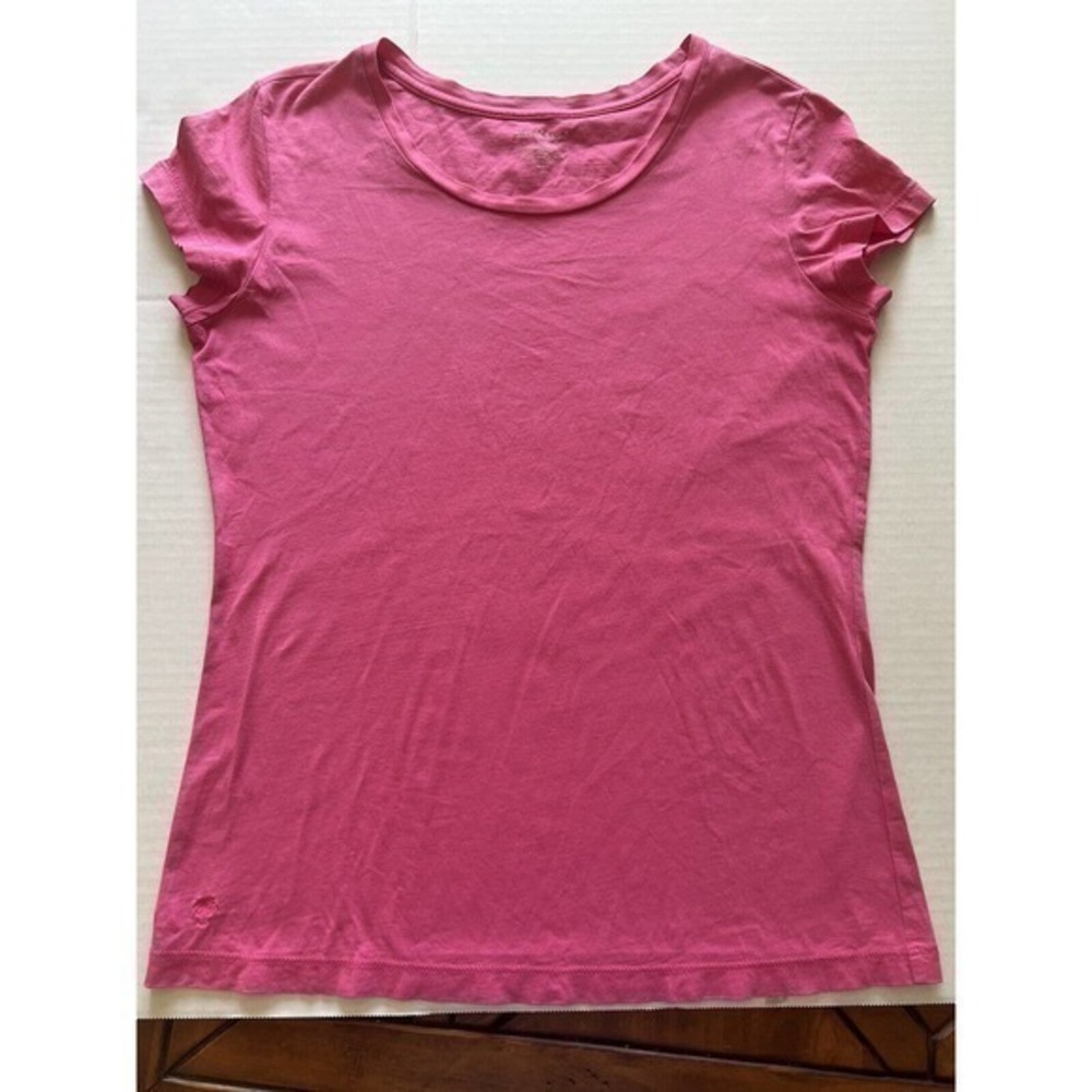 Lilly Pulitzer Vintage Pullover Top Pink T-Shirt Short Sleeve Sz Small Crew Neck